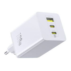 Baseus EnerFill FE11 2 x USB-C / USB-A 100W laidinis įkroviklis baltos spalvos - Image 2