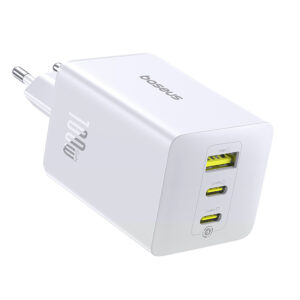 Baseus EnerFill FE11 2 x USB-C / USB-A 100W laidinis įkroviklis baltos spalvos - Image 3