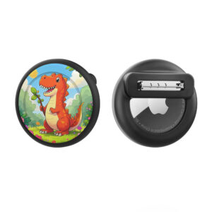Dėkliukas ženkliukas skirtas AirTag - juodos spalvos su dinozauro vaizdu - Image 3