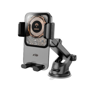 Dudao F19 clamp car holder with 15W inductive charger - juodos spalvos