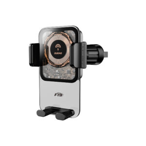 Dudao F19 clamp car holder with 15W inductive charger - juodos spalvos - Image 2