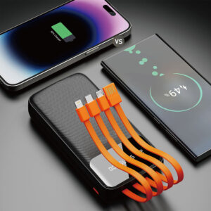 Dudao K6Pro Universal 10000mAh Power Bank with USB Cable, USB Type C, Lightning juodos spalvos (K6Pro-juodos spalvos) - Image 4