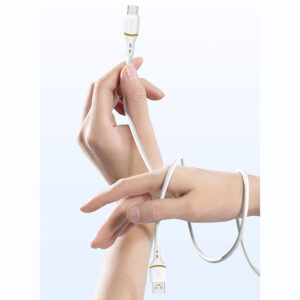 Dudao L25C USB-C - USB-C silikoninis kabelis 60W 1m - baltos spalvos - Image 4