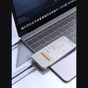 Dudao L25C USB-C - USB-C silikoninis kabelis 60W 1m - baltos spalvos - Image 7