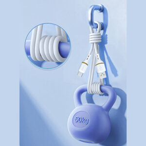 Dudao L25T USB-A - USB-C silikoninis kabelis 5A 1m - baltos spalvos - Image 6