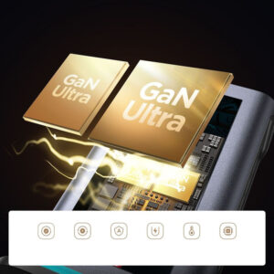 Įkroviklis Joyroom JR-TCM02 GaN 65W 4xUSB-C 2xUSB-A kištukas UK - pilkos spalvos - Image 9