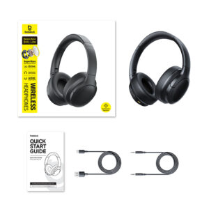Baseus Bass BH1 Lite Wireless On-Ear Bluetooth 6.0 ausinės - juodos spalvos - Image 3