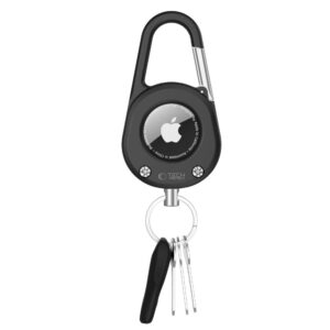 Tech-Protect Slidelock Carabiner Keychain dėklas skirtas AirTag 1/2 - juodos spalvos - Image 2