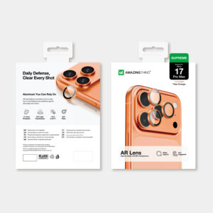 AmazingThing Camera Glass Protector for Apple iPhone 17 Pro / Pro Max - su Orange Frame - Image 4