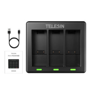 3-slot charger Telesin for GoPro Hero 12 / Hero 11 / Hero 10 / Hero 9 - Image 3