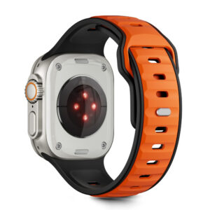 Tech-Protect IconBir Line apyrankė skirta Apple Watch 44 / 45 / 46 / 49 mm - juodos spalvos ir oranžinės spalvos - Image 2