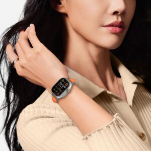 Tech-Protect IconBir Line apyrankė skirta Apple Watch 44 / 45 / 46 / 49 mm - juodos spalvos ir oranžinės spalvos - Image 6