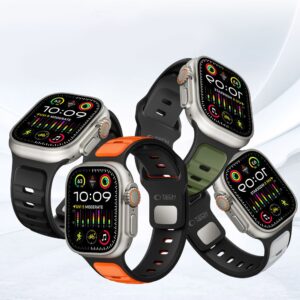 Tech-Protect IconBir Line apyrankė skirta Apple Watch 44 / 45 / 46 / 49 mm - pilkos spalvos-oranžinės spalvos - Image 4