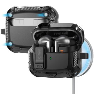 Tech-Protect Silicone Hook dėklas skirtas Samsung Galaxy Buds 3 / 3 FE / 3 Pro - juodos spalvos - Image 2