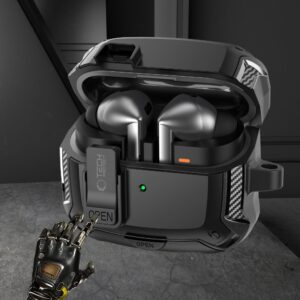 Tech-Protect Silicone Hook dėklas skirtas Samsung Galaxy Buds 3 / 3 FE / 3 Pro - juodos spalvos - Image 4