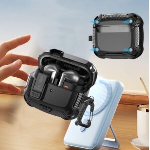 Tech-Protect Silicone Hook dėklas skirtas Samsung Galaxy Buds 3 / 3 FE / 3 Pro - juodos spalvos - Image 8