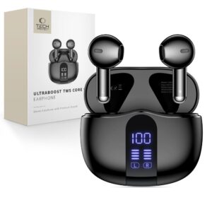 Tech-Protect UltraBoost TWS Core G2 ausinės - juodos spalvos