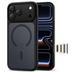 Tech-Protect Magpeak Magsafe CC dėklas skirtas Apple iPhone 17 Pro Max - Matte juodos spalvos