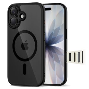 Tech-Protect Magpeak Magsafe CC dėklas skirtas Apple iPhone 17 - Clear juodos spalvos