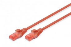 DIGITUS UTP LAN cable, patch 6 cat, 0.5m, red, 2xRJ45, DK-1617-005/R