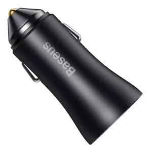 Baseus Golden Contactor Max car charger, 2x USB, 60W pilkos spalvos - Image 3