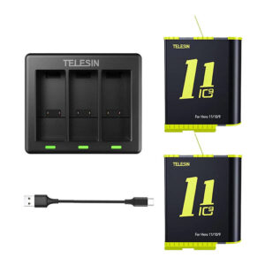 Telesin three-channel charger + 2 batteries for GoPro Hero 9 / 10 / 11 / 12 (GP-BTR-903-B) - Image 4