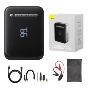 Powerbank / Starter + Compressor 2in1 Baseus Super Energy Car Jump Starter, 8000mAh, 1000A USB juodos spalvos - Image 1