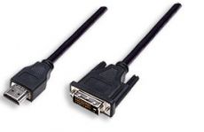 MANHATTAN HDMI Male to DVI-D 24+1 Male, Dual Link, Black, 1.8m 372503
