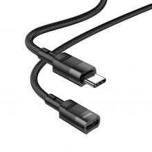 PTC Hoco Adapter extender cable 1.2m OTG USB Type-C M/F 3A 1,2 m U107 black