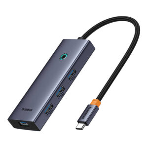 Hub 5in1 Baseus UltraJoy 5-Port 4xUSB 3.0,  PD pilkos spalvos - Image 3
