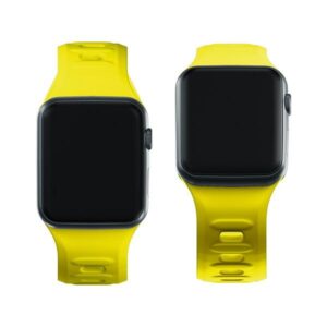 3MK Silicone Watch Strap yellow for Apple Watch 42/44/45/49mm - Image 3