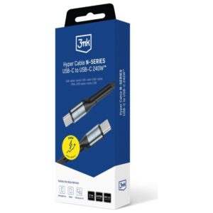 Kabelis 3MK Hyper Cable N-SERIES USB-C į USB-C 2m 48V/5A 240W juodos spalvos - Image 8