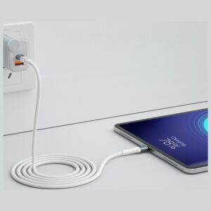 Kabelis 3MK Hyper Cable N-SERIES USB-C į USB-C 1m 20V/3A 60W baltos saplvos - Image 4