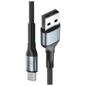 Kabelis 3MK Hyper Cable N-SERIES USB-A į USB-C 1m 9V/2A 18W QC 3.0 juodos spalvos - Image 2