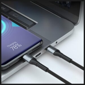 Kabelis 3MK Hyper Cable N-SERIES USB-A į USB-C 2m 9V/2A 18W juodos spalvos - Image 3