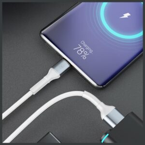 Kabelis 3MK Hyper Cable N-SERIES USB-A į USB-C 1m 9V/2A 18W baltos saplvos - Image 4