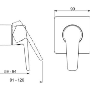 Įleistinis dušo maišytuvas su bide dušeliu Oras Saga 3993 - Image 3