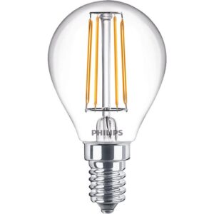 LED lempa Philips Fil P45, 4.3W, E14, 2700K, 470lm, skaidri