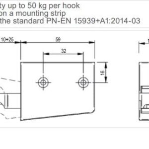 Univers. spintelės laikiklis REJS, metalas, baltas plastikas - Image 2