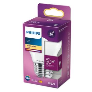 LED lemputė PHILIPS, P45, E27, 6,5 W, 806 lm, 2700 K - Image 2