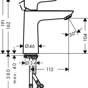 Praustuvo maišytuvas Hansgrohe Talis E 110 71710140, bronzos - Image 2