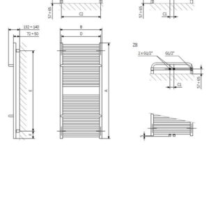 Elektrinis rankšluosčių džiovintuvas Terma Lima, 500x820mm - Image 3