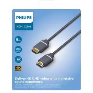 Laidas PHILIPS HDMI M, HDMI M, 5m, pilkas SWV5650G/00 - Image 2