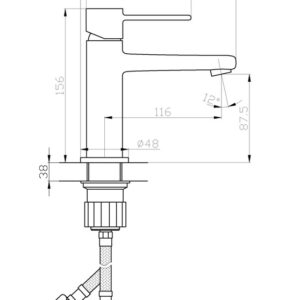 Praustuvo maišytuvas Invena Invena, juodas/chromo - Image 3