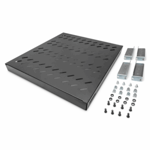 DIGITUS 19" Cabinet shelf, 1U, 500-780mm, color black (RAL 9005), DN-97647 - Image 3