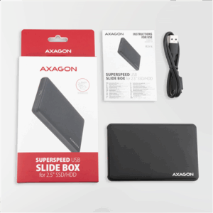 AXAGON EE25-SL external 2.5" enclosure, USB 3.0 / SATA III - USB-A, black - Image 9