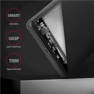 AXAGON EE25-SLC external 2.5" case, USB 3.0 / SATA III - USB-C, black - Image 6
