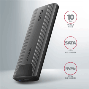 AXAGON EEM2-GTS2 M.2 enclosure, NVMe & SATA, USB-C 3.1, 10 Gbit/s - dark grey - Image 12