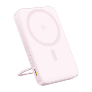 Baseus powerbank with stand PicoGo Qi2 5000mAh 20W rožinės spalvos