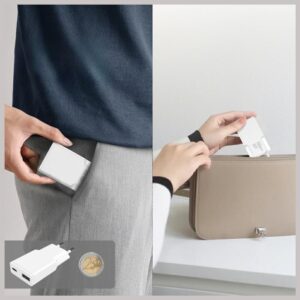 Laidinis įkroviklis 4smarts PDPlug Slim Duos 20W GaN USB-C+USB-A + USB-C kabelis 1.5m baltos spalvos - Image 5